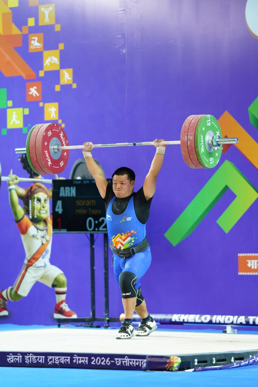 खेलो इंडिया ट्राइबल गेम्स : भारत्तोलन पुरुष 88 किग्रा वर्ग में अरुणाचल के रुबा ताडु बने चैंपियन
