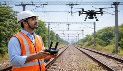 रायपुर मंडल में ओएचई निरीक्षण के लिए एआई-संचालित ड्रोन की तैनाती