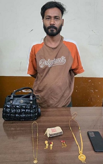 पुलिस की त्वरित कार्रवाई: 34 घंटे में झपटमार गिरफ्तार, लूटा गया सामान बरामद